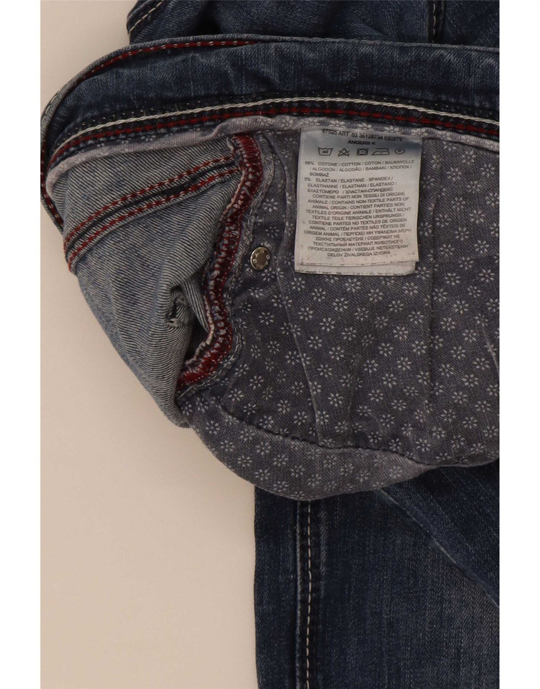 Gas Mens Slim Jeans W36 L34 Azul Algodão