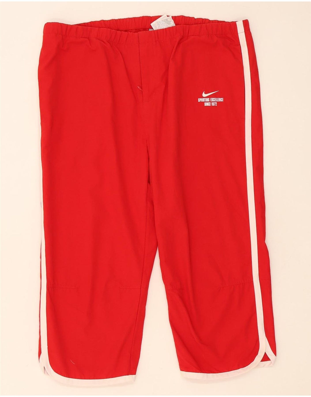 Calça de treino Nike feminina Capri UK 14/16 grande poliéster vermelho