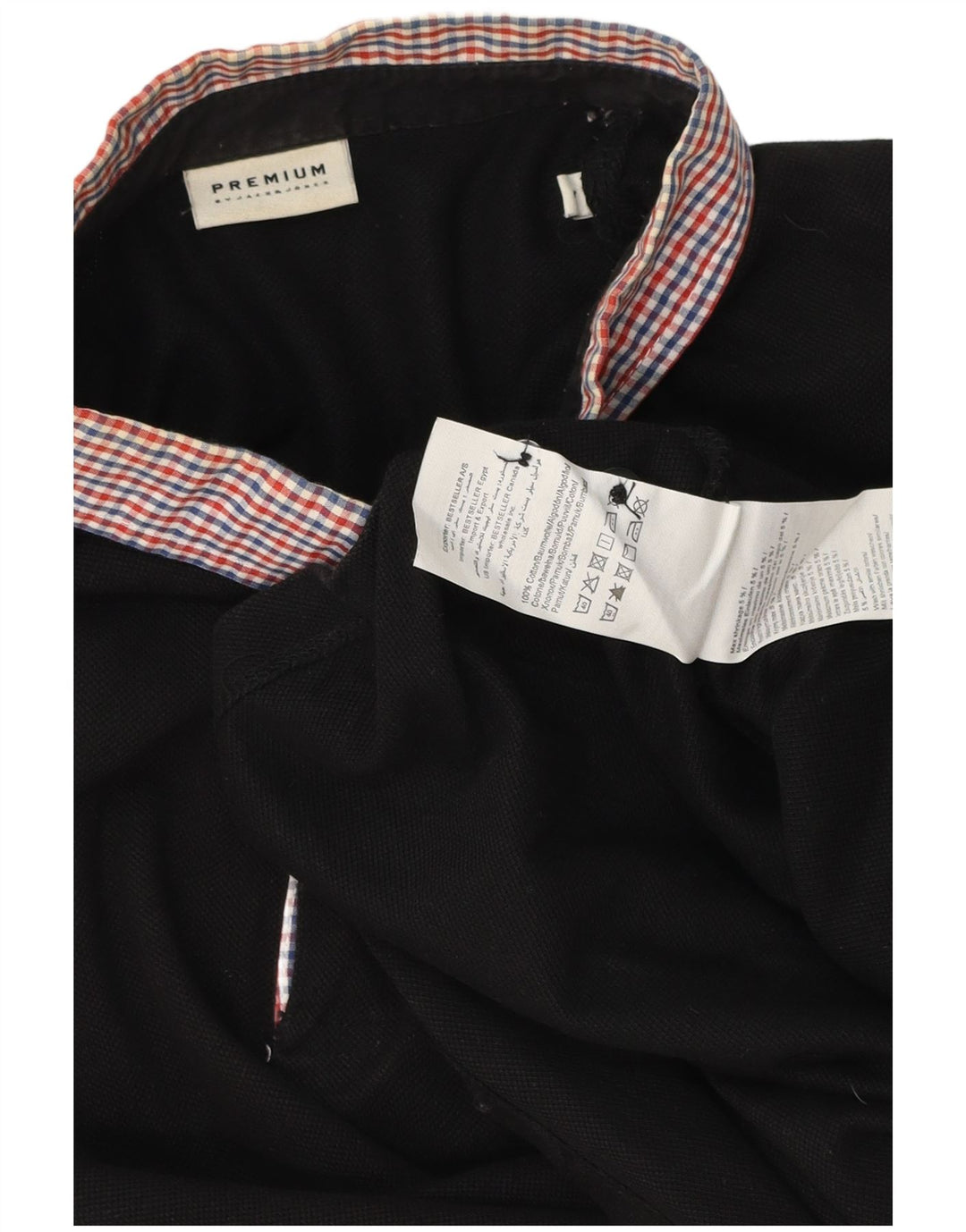 Camisa polo masculina Jack & Jones grande algodão preto