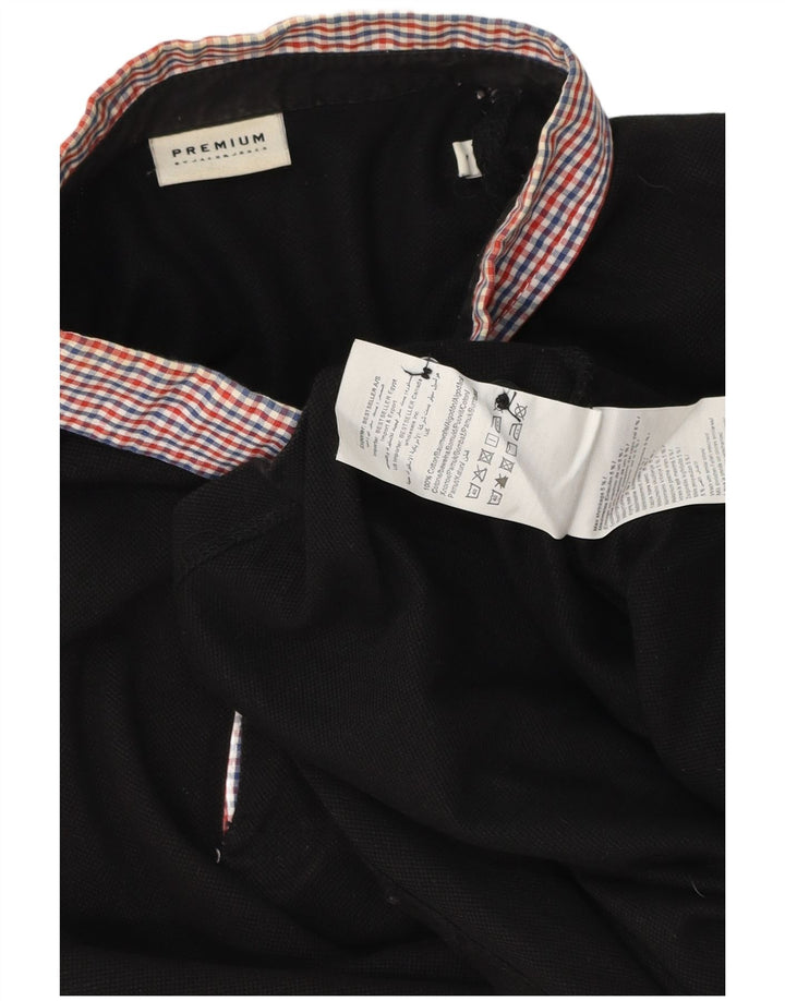 Camisa polo masculina Jack & Jones grande algodão preto