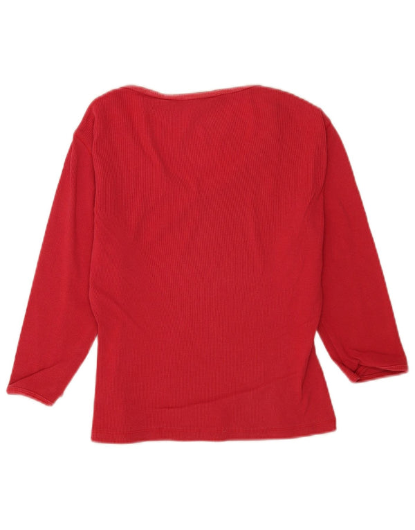 Top cropped feminino Tommy Hilfiger manga 3/4 UK 6 XS vermelho