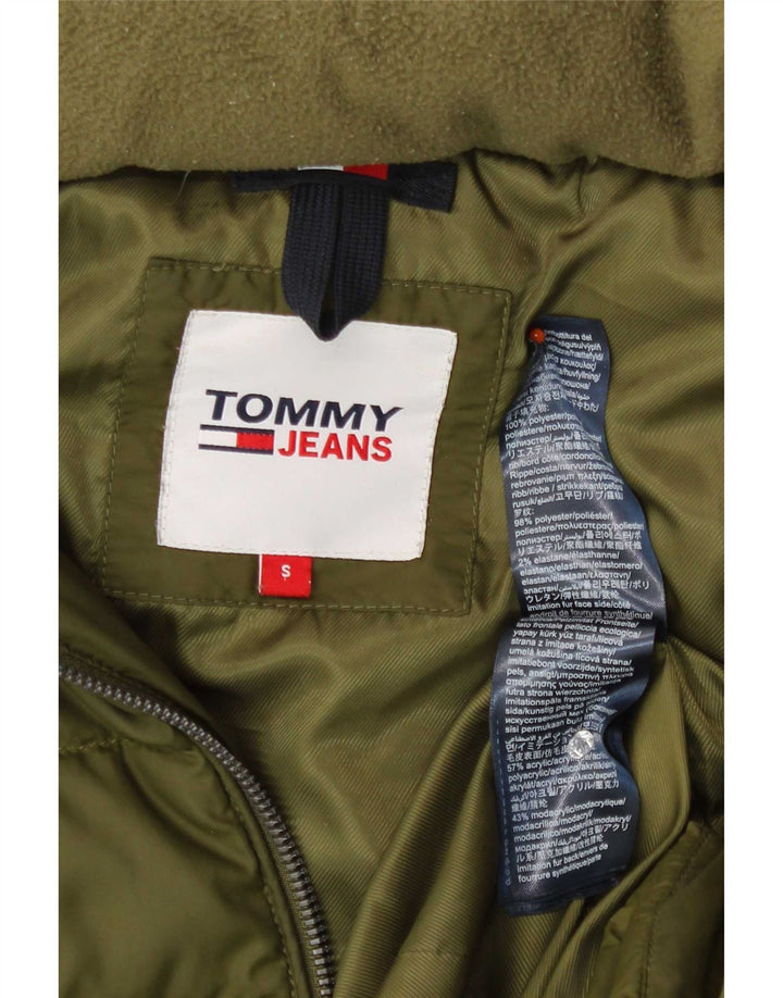 Jaqueta acolchoada com capuz feminina Tommy Hilfiger Reino Unido 10 poliéster cáqui pequeno