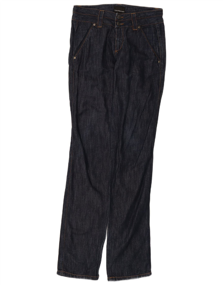 Calça jeans reta feminina CALVIN KLEIN W27 L35 algodão azul marinho