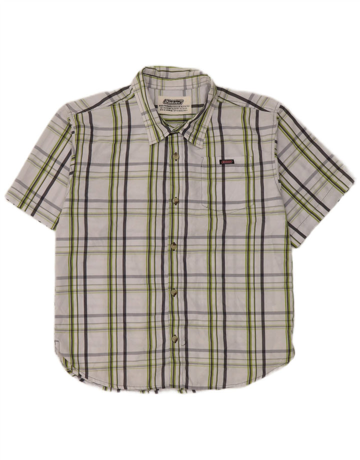 Camisa Dickies Boys Manga Curta 14-15 Anos XL Branco Poliéster Xadrez