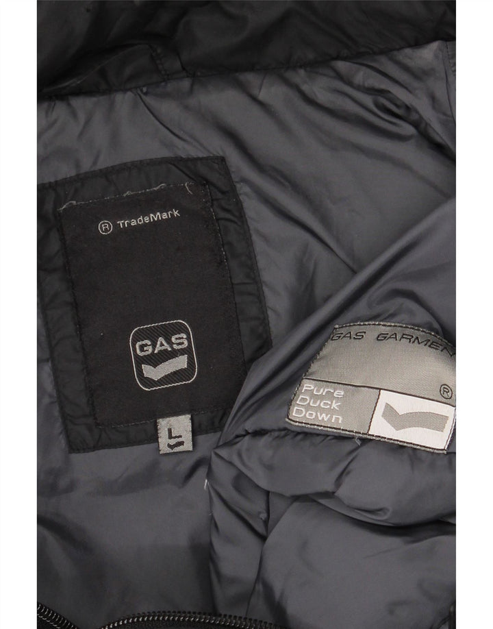 Jaqueta acolchoada com capuz masculina Gas UK 40 grande preta