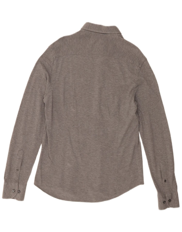 Camisa masculina Massimo Dutti cinza médio manchado