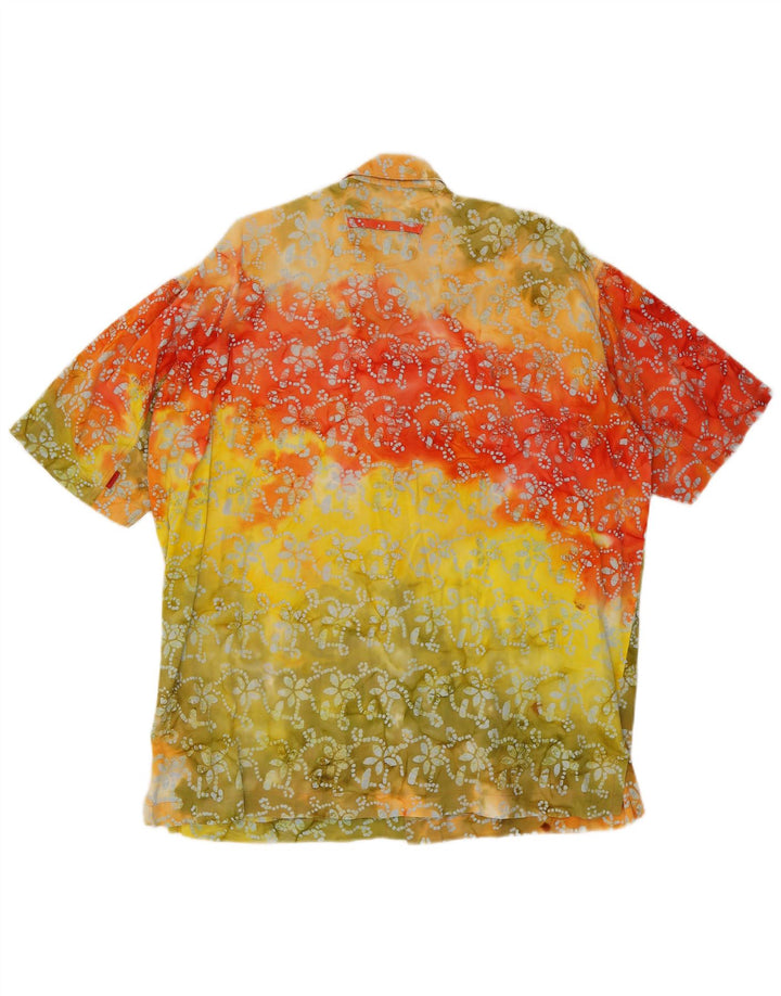 SIGNUM Camisa masculina de manga curta média floral multicolorida