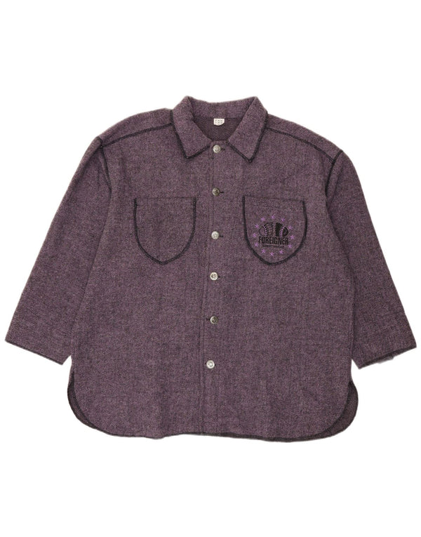 Camisa oversized de flanela feminina Foreigner UE 42/44 grande roxa