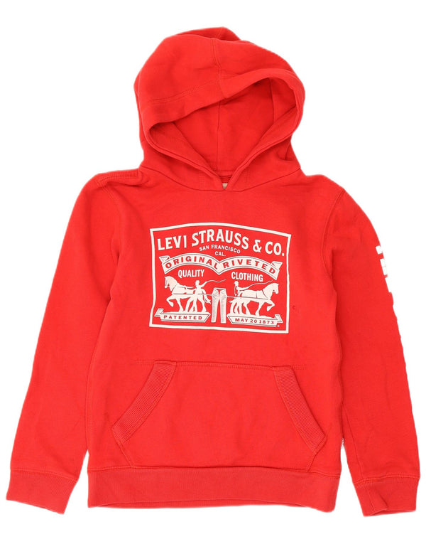 Suéter gráfico com capuz Levi's Boys 9-10 anos algodão vermelho