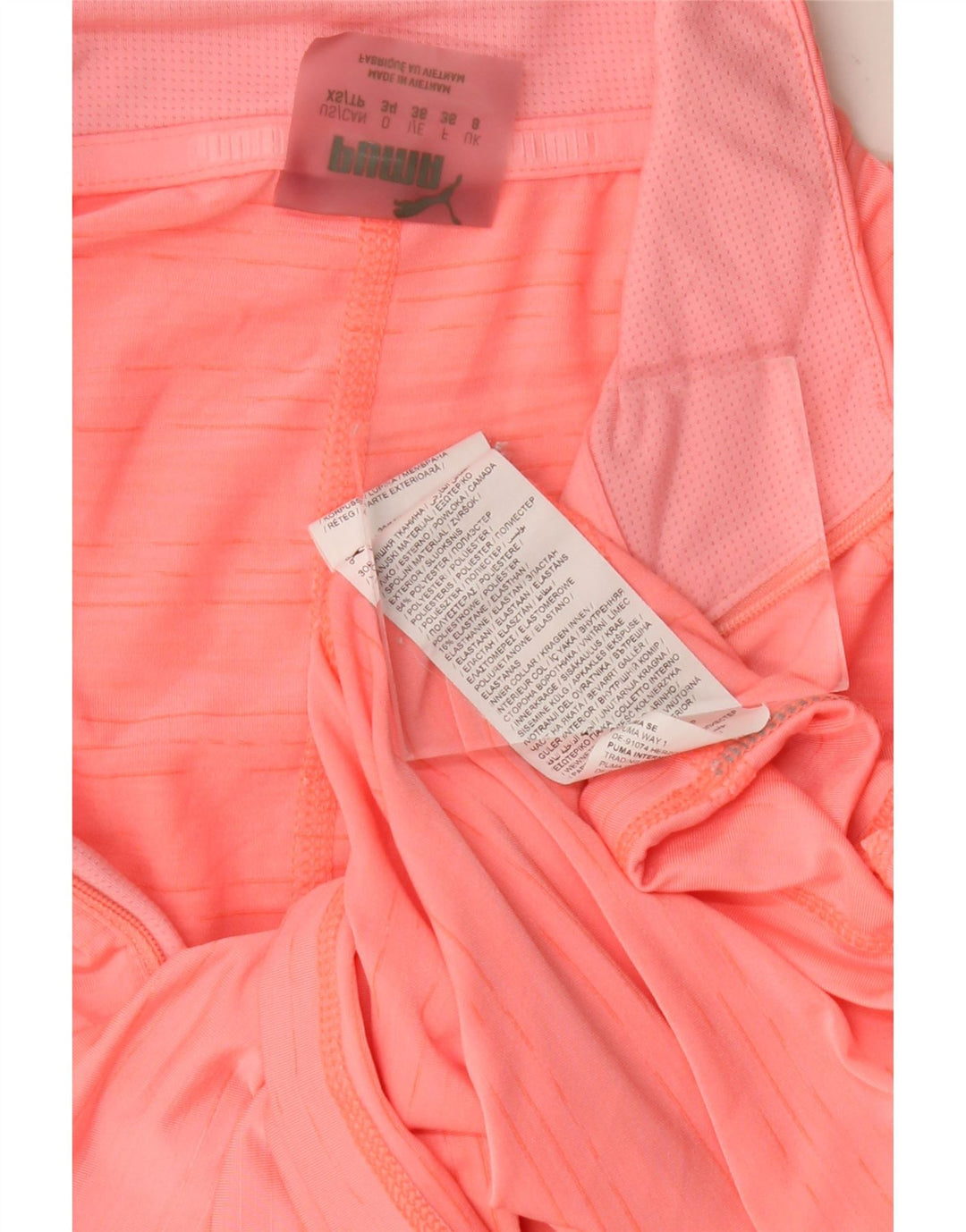 PUMA Feminino Zip Neck Top Manga Longa UK 8 Pequeno Poliéster Rosa
