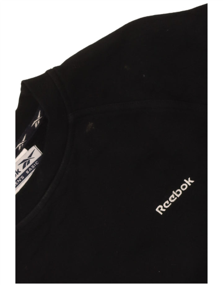 Reebok moletom feminino jumper UK 12 médio algodão preto