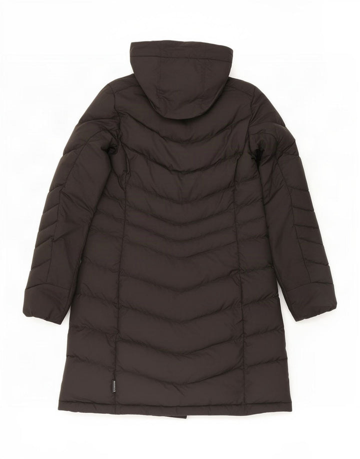 Casaco acolchoado com capuz feminino Jack Wolfskin Reino Unido 10/12 poliéster preto médio