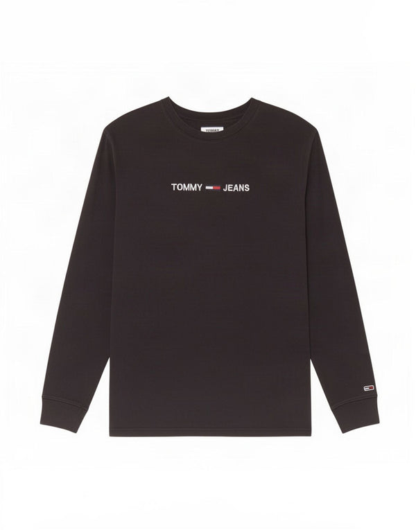 Tommy Hilfiger Camiseta masculina gráfica manga comprida XL algodão preto