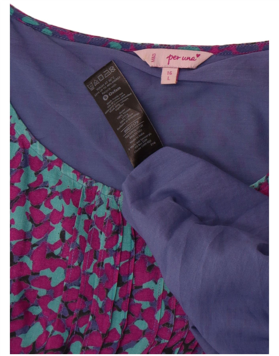 Vestido feminino Marks & Spencer Per Una A-Line Reino Unido 16 Grande Multicolorido