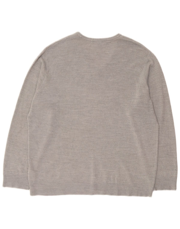 Suéter masculino Marks & Spencer com decote em V 2XL cinza acrílico