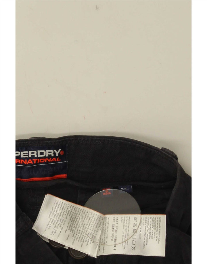Superdry Mens Chino Shorts W34 Grande Algodão Preto