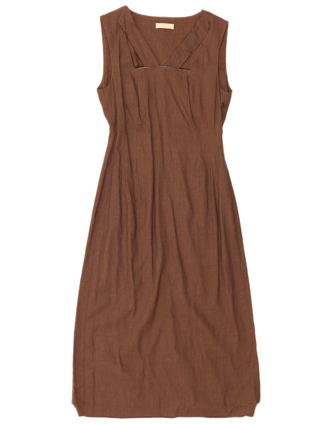 VINTAGE Womens Sleeveless Maxi Dress UK 8 Small Brown