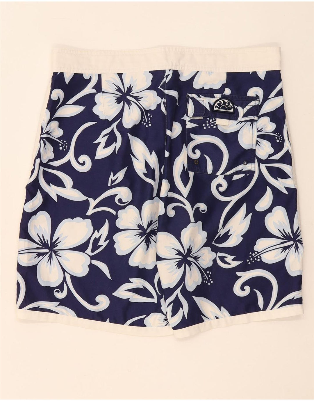 Shorts de natação masculino Sundek grande poliéster floral azul marinho