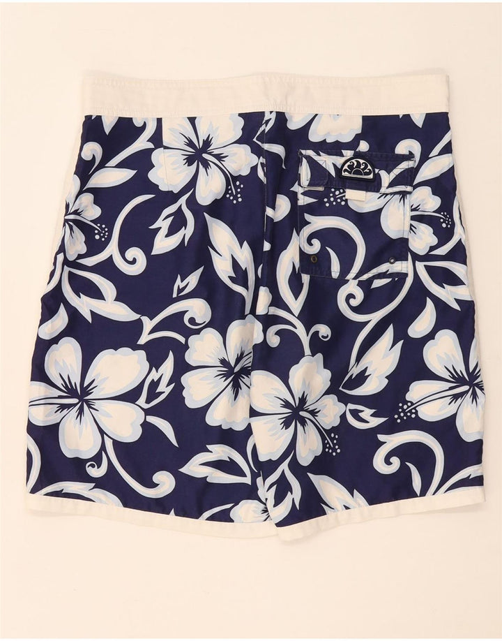 Shorts de natação masculino Sundek grande poliéster floral azul marinho