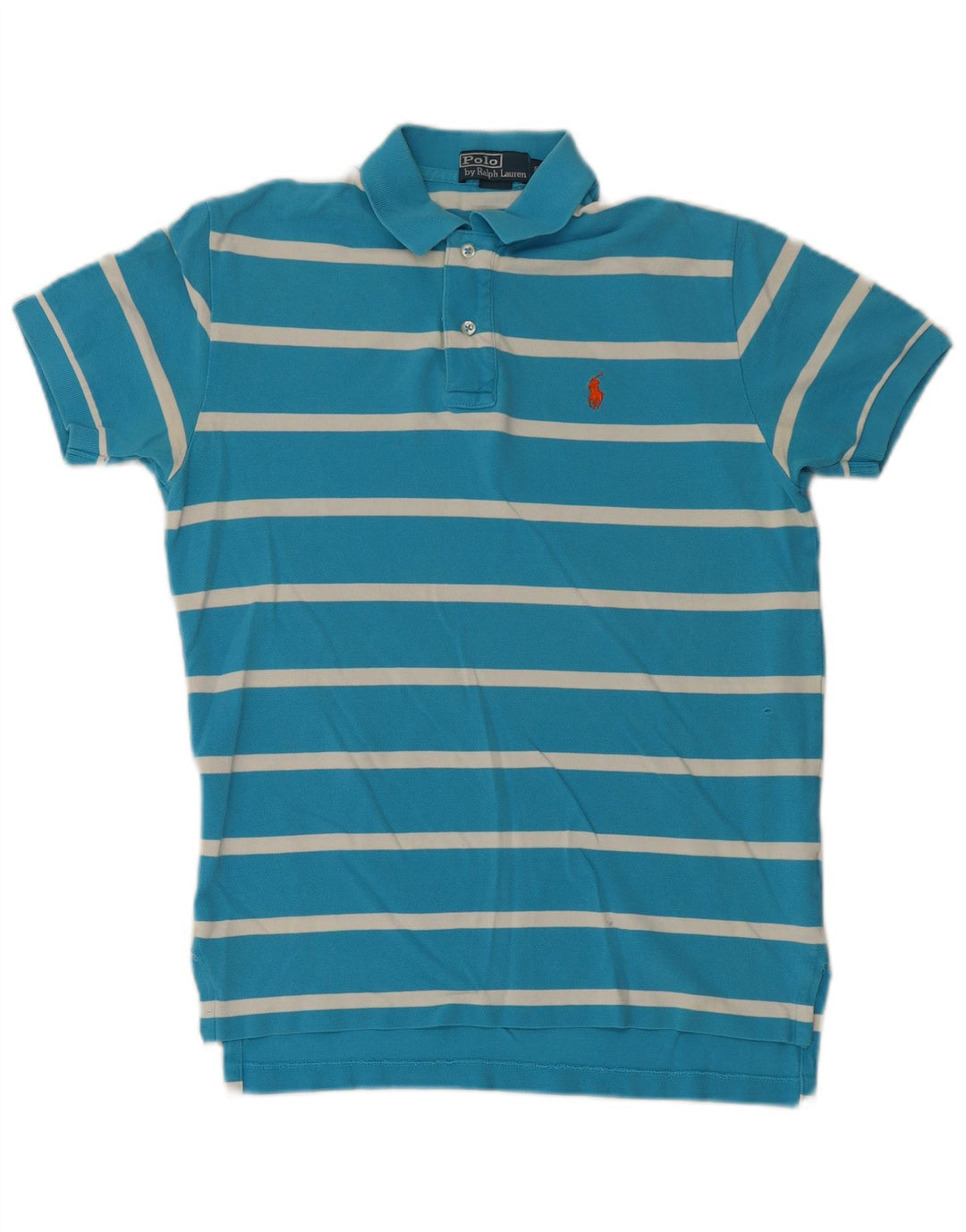 Polo Ralph Lauren Camisa masculina pequena listrada azul de algodão