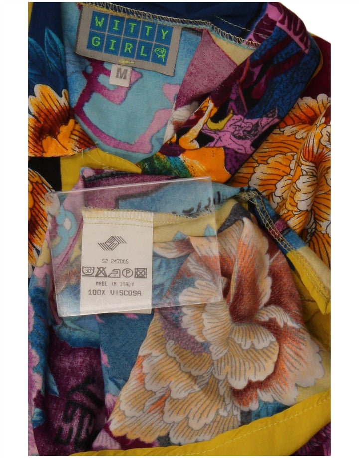 WITTY GIRL Blusa feminina oversized UK 14 média floral multicolorida