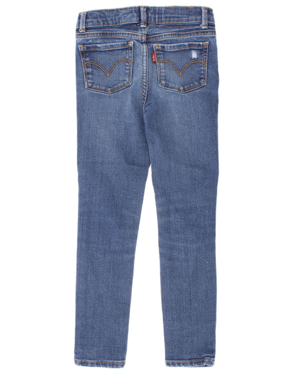 Jeans Levi's Girls 710 Distressed Super Skinny 6-7 Anos W22 L20 Azul