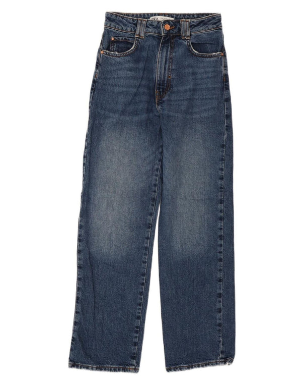 Zara Jeans feminino de cintura alta EU 36 XS W26 L28 Azul