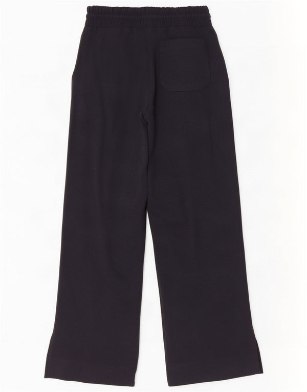 Calça de treino feminina Reiss com perna larga UK 10 poliéster preto pequeno
