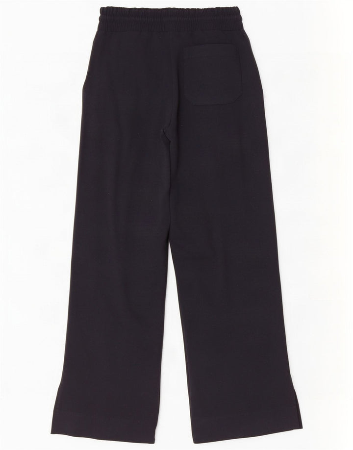 Calça de treino feminina Reiss com perna larga UK 10 poliéster preto pequeno