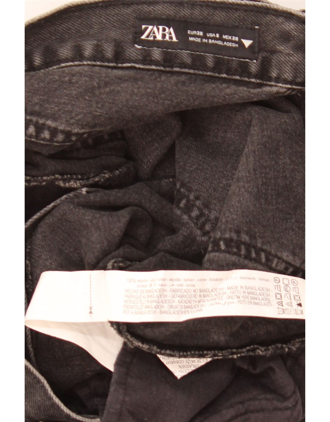 Zara Jeans reto feminino EU 38 pequeno W29 L30 algodão cinza