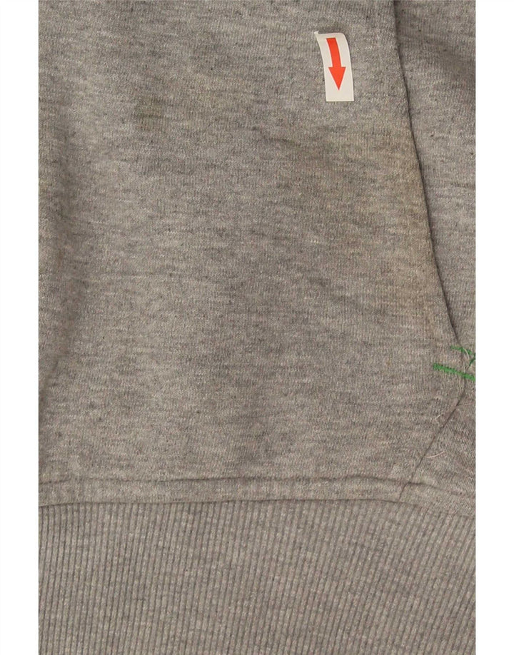 Suéter masculino Puma Graphic sem mangas com capuz e zíper pequeno cinza