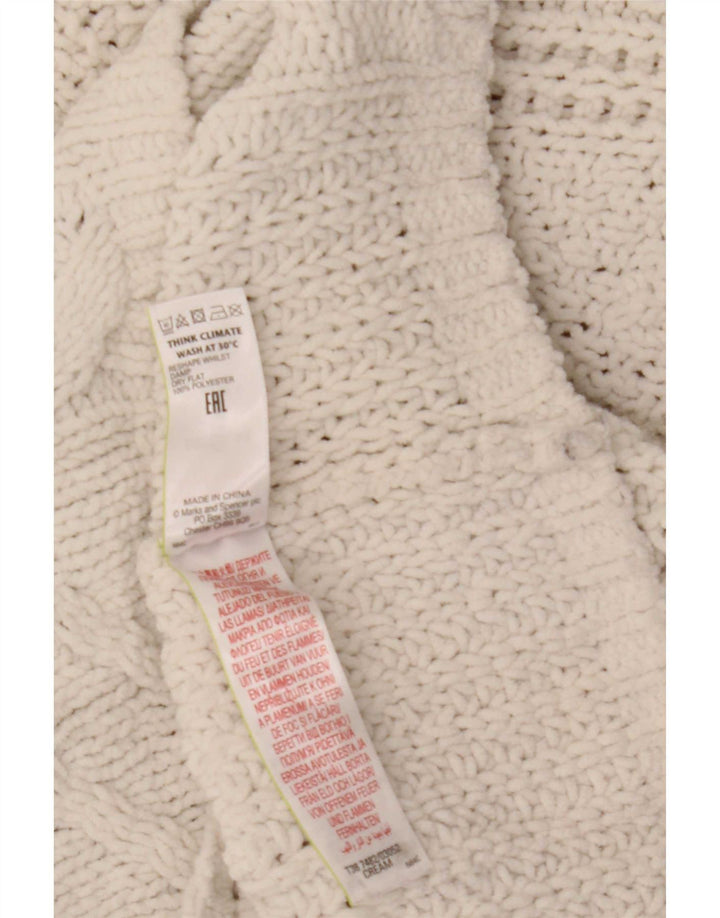 Suéter feminino Marks & Spencer com gola tartaruga Reino Unido 14 médio bege