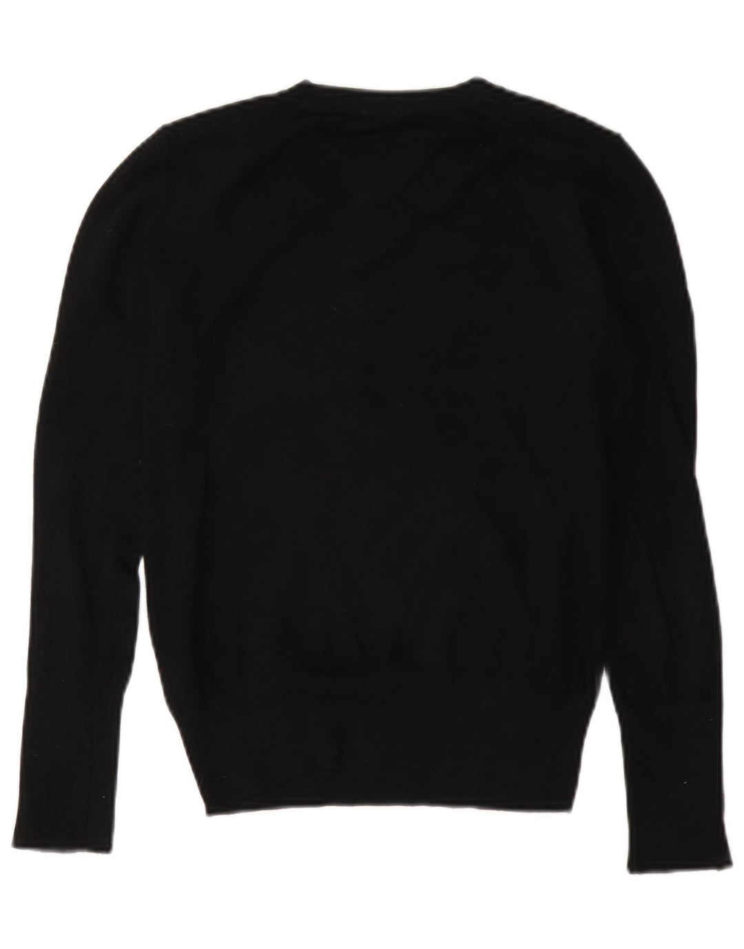 Suéter feminino Zara com gola redonda e viscose preta média UK 14