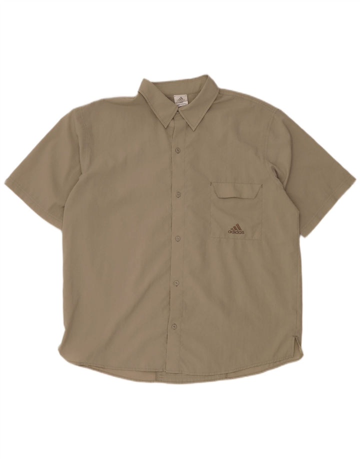 Camisa masculina de manga curta ADIDAS UK 46/48 XL Bege Poliéster