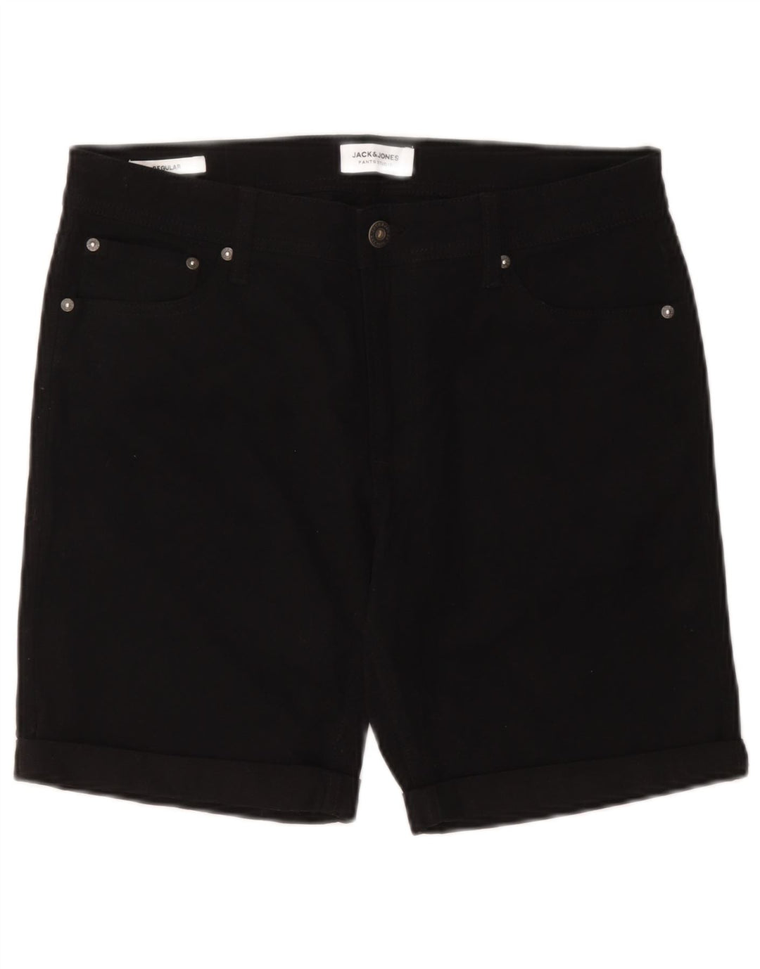 Shorts casuais masculinos Jack & Jones Regular médio W32 algodão preto