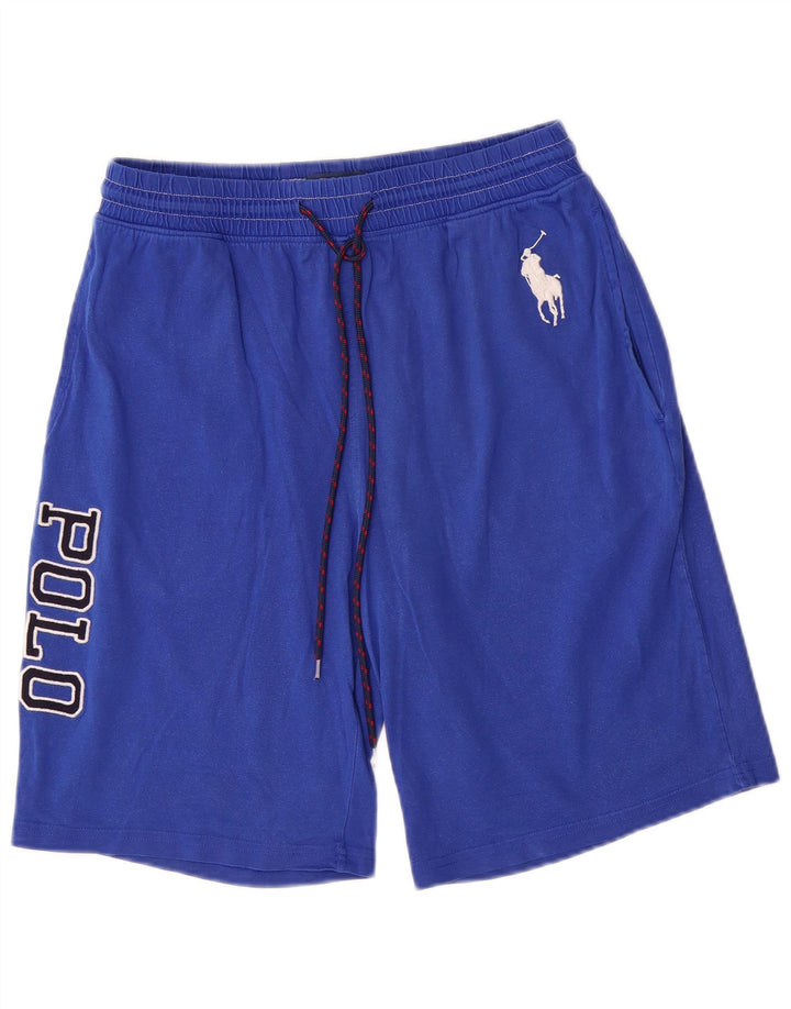 POLO RALPH LAUREN Shorts esportivos masculinos com estampa gráfica azul médio algodão