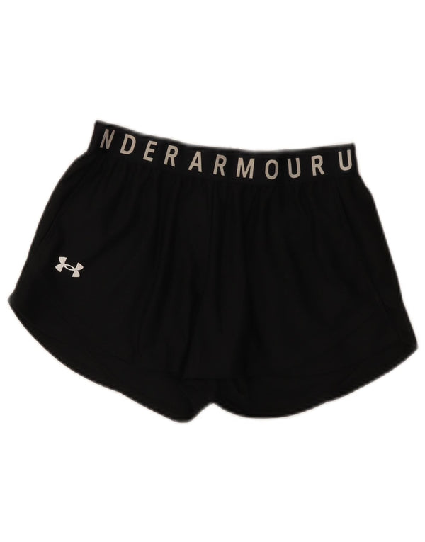 Shorts esportivos femininos Under Armour Heat Gear Graphic UK 6 XS preto poliéster