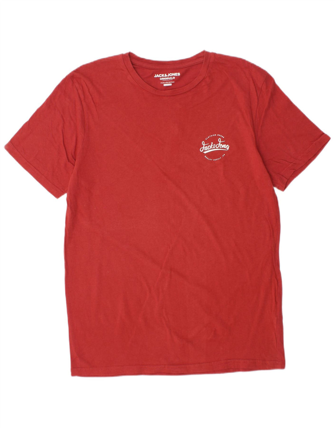 JACK & JONES Camiseta masculina regular fit top grande algodão vermelho