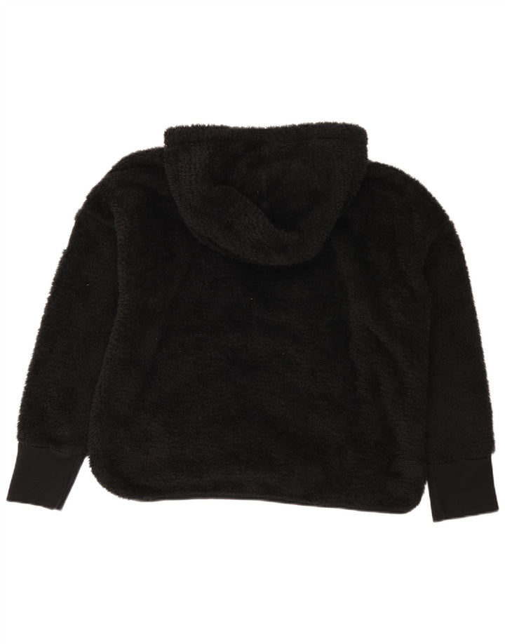 Jaqueta feminina de lã com capuz e capuz Calvin Klein UK 18 XL preto poliéster