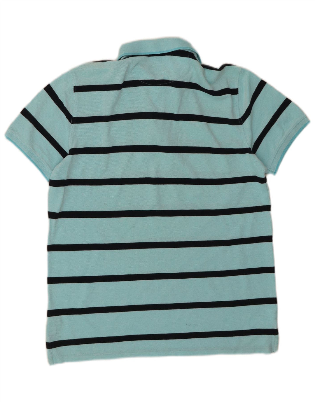 Camisa polo masculina MASSIMO DUTTI grande listrada turquesa de algodão