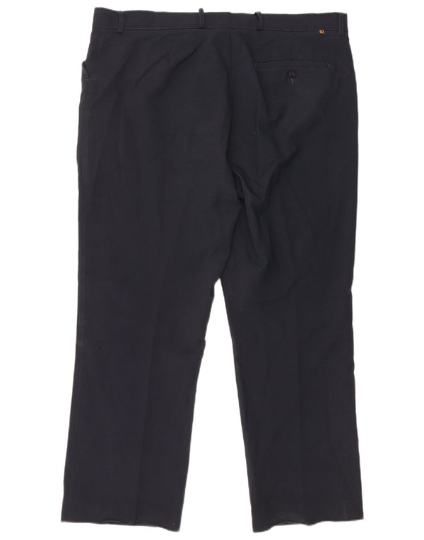 Calça masculina reta casual Farah W40 L29 poliéster azul marinho