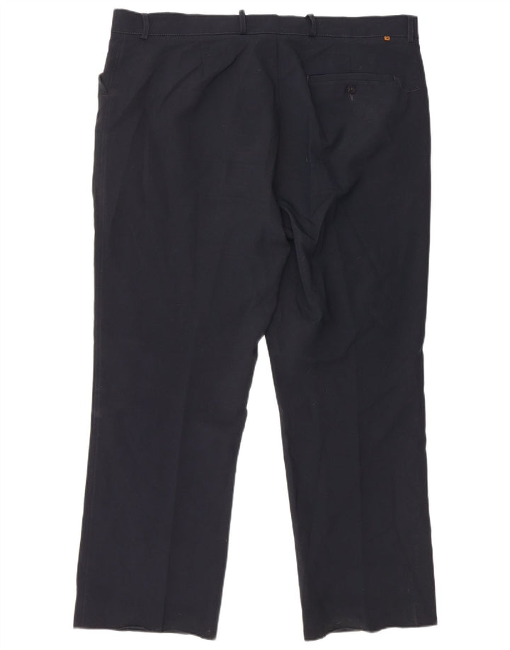 Calça masculina reta casual Farah W40 L29 poliéster azul marinho