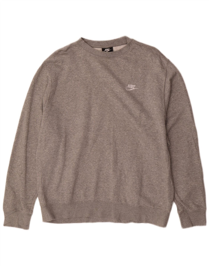 NIKE Mens Moletom Jumper Grande Algodão Cinza