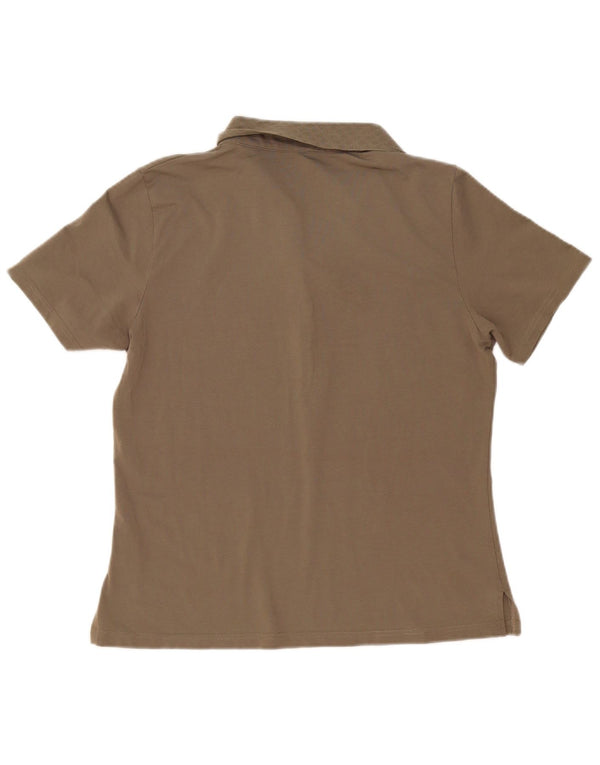 Camisa polo feminina Renato Balestra UK 20 2XL algodão cáqui