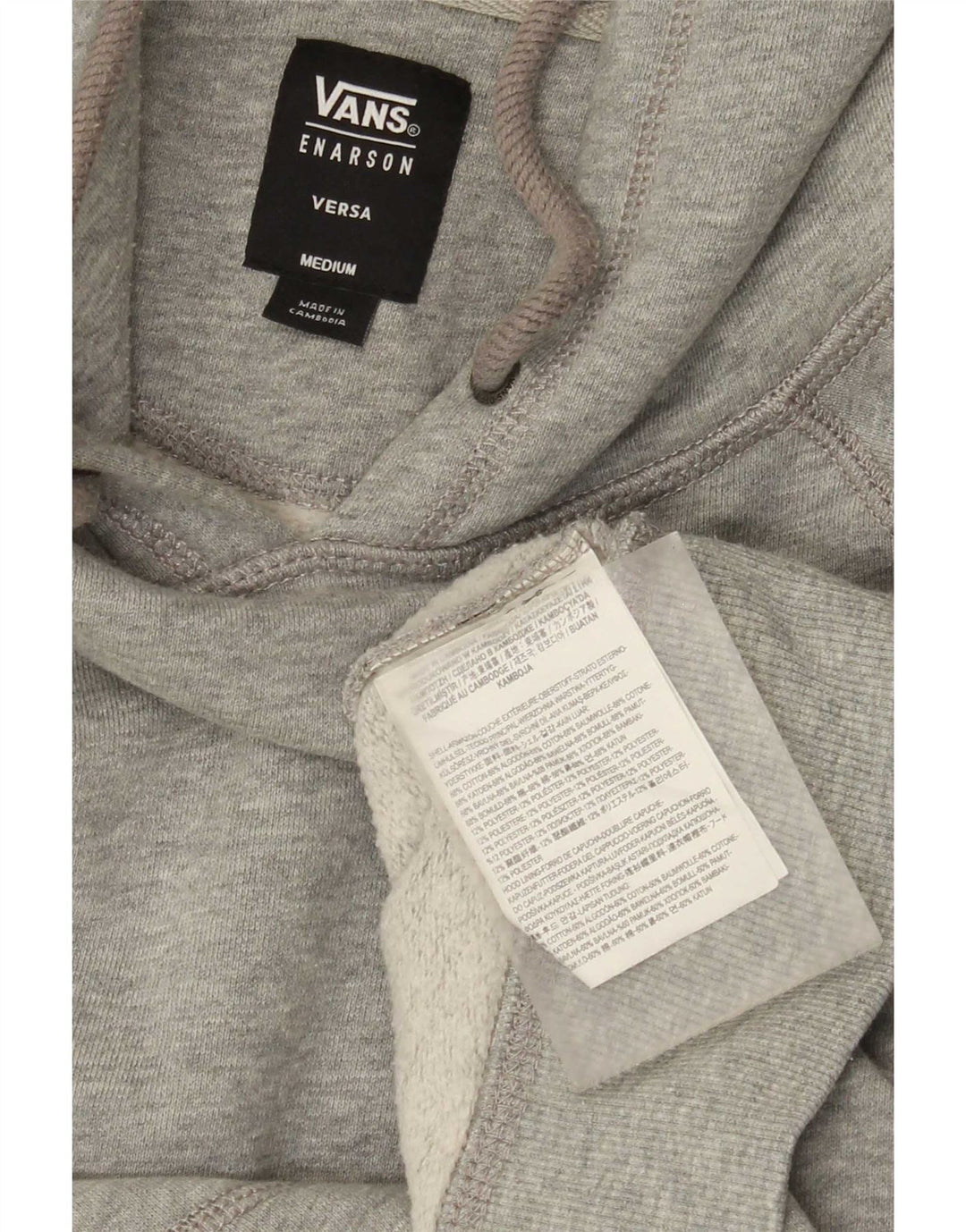 Vans Mens Graphic Hoodie Jumper Médio Cinza Algodão