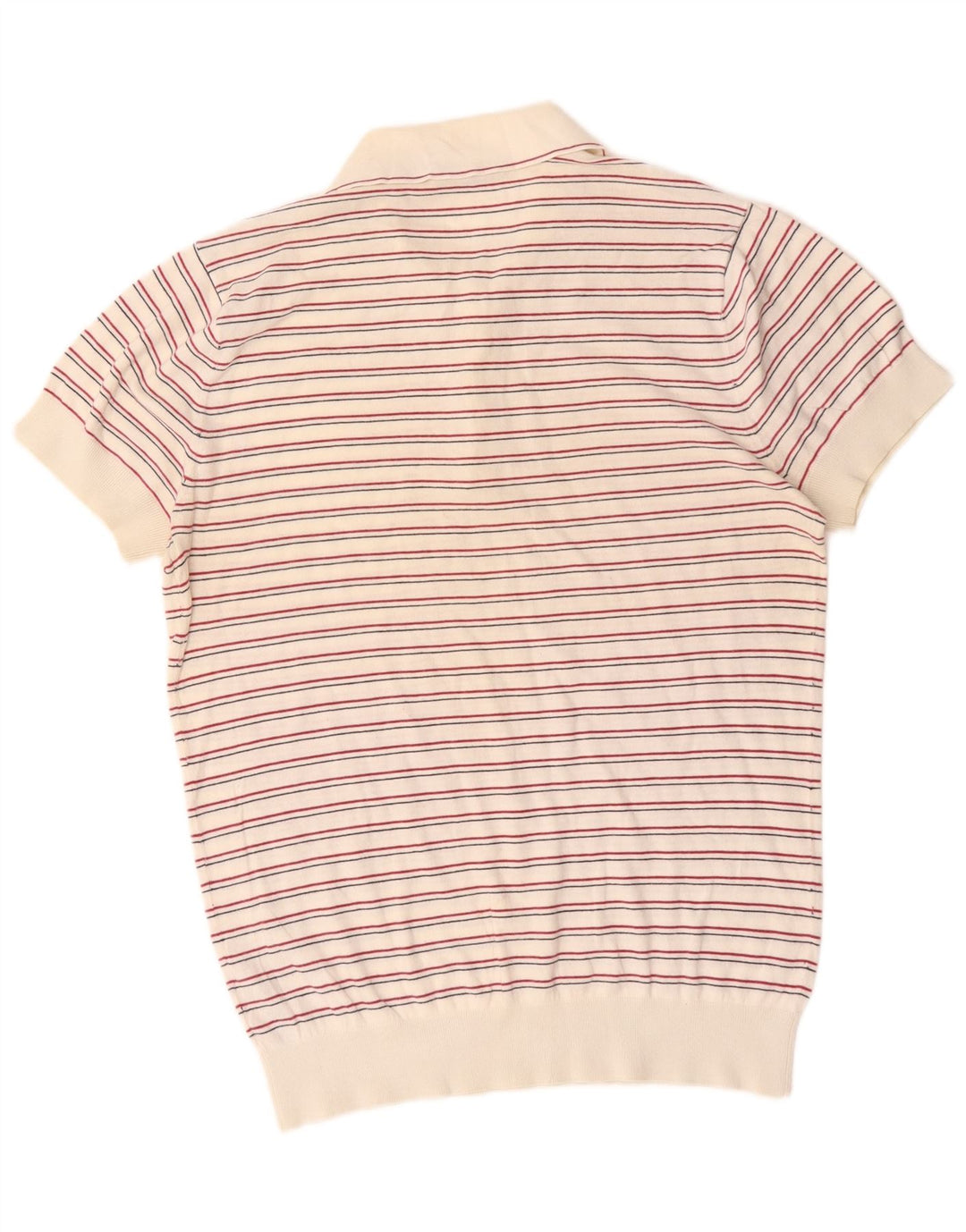 Camisola de jumper com pescoço de polo masculino French Connection pequena listrada branca
