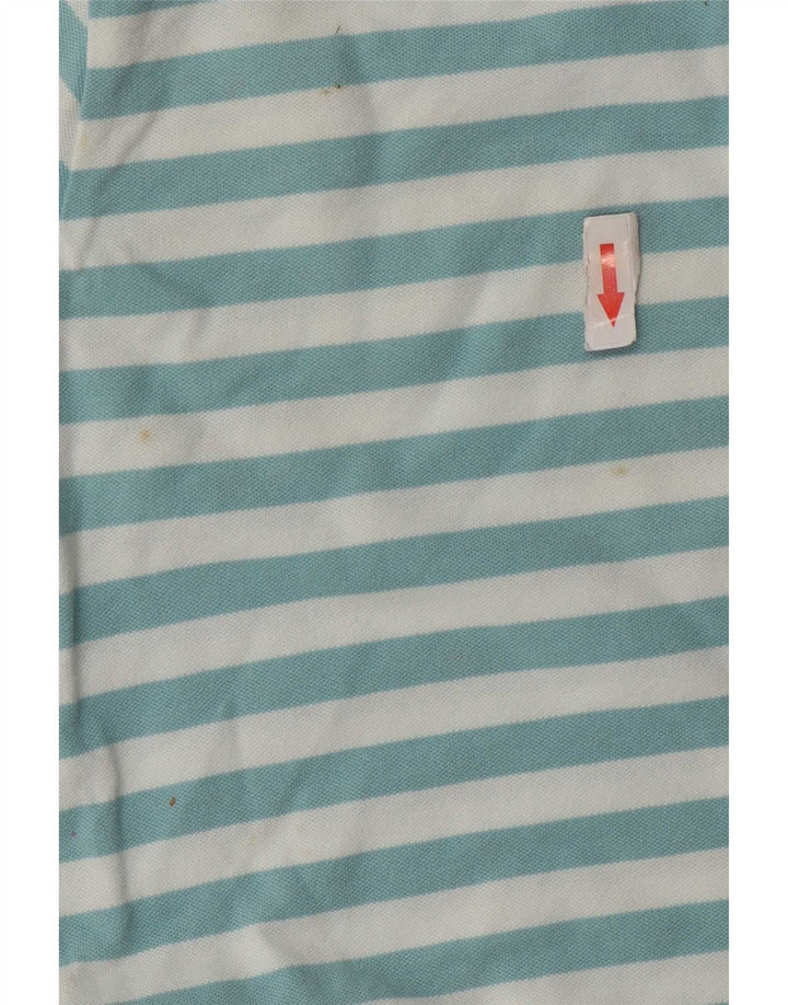 Camisa polo feminina Slam UK 14 algodão listrado azul médio