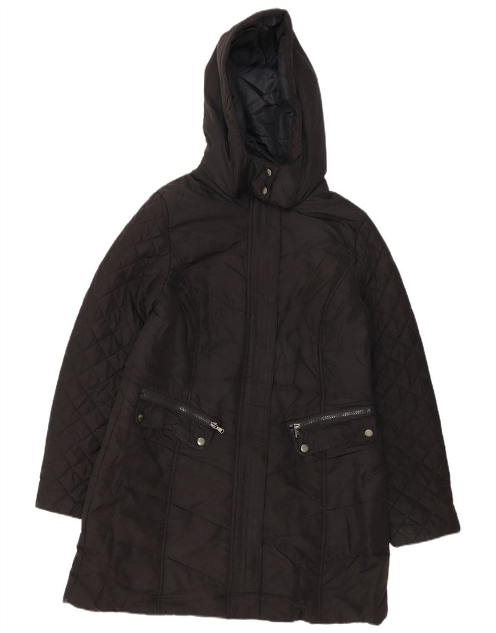 Casaco corta-vento feminino com capuz M&Co UK 14 poliéster preto médio