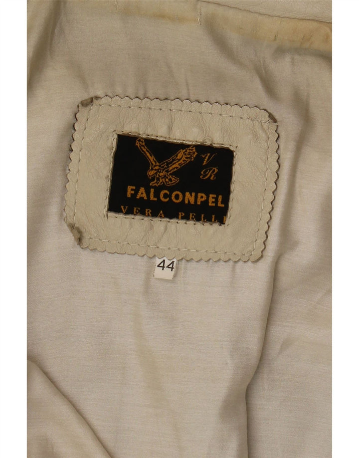 Jaqueta blazer feminina de 3 botões Falconpel IT 44 médio off white
