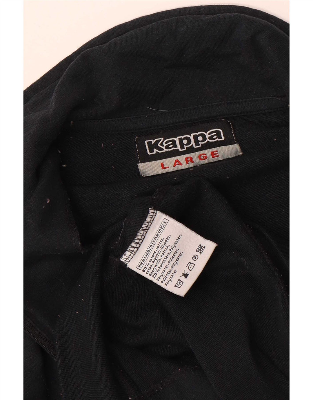 Jaqueta feminina Kappa com estampa gráfica UK 14 grande algodão preto